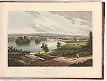 Fort Edward (No. 10 of The Hudson River Portfolio), John Hill (American (born England), London 1770–1850 Clarksville, New York), Aquatint printed in color with hand-coloring; first state of three (Koke)