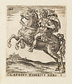 Claudius Tiberius Nero, from "Twelve Caesars on Horseback", Abraham de Bruyn Flemish, Engraving