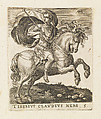 Tiberius Claudius Nero, from "Twelve Caesars on Horseback", Abraham de Bruyn Flemish, Engraving