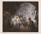 The Tea-Tax-Tempest (The Oracle), John Dixon Irish, Mezzotint with gouache; scratched proof