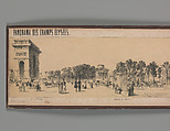 Panorama des Champs-Elysées, A. Provost (French, active 1834–55), Lithograph printed in black ink with additional tone printing in light ochre
