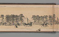 Panorama des Champs-Elysées, A. Provost (French, active 1834–55), Lithograph printed in black ink with additional tone printing in light ochre