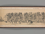 Panorama des Champs-Elysées, A. Provost (French, active 1834–55), Lithograph printed in black ink with additional tone printing in light ochre