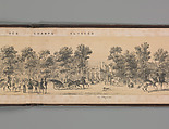 Panorama des Champs-Elysées, A. Provost (French, active 1834–55), Lithograph printed in black ink with additional tone printing in light ochre