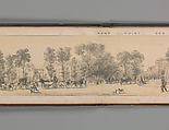 Panorama des Champs-Elysées, A. Provost (French, active 1834–55), Lithograph printed in black ink with additional tone printing in light ochre