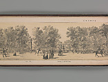 Panorama des Champs-Elysées, A. Provost (French, active 1834–55), Lithograph printed in black ink with additional tone printing in light ochre