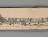 Panorama des Champs-Elysées, A. Provost (French, active 1834–55), Lithograph printed in black ink with additional tone printing in light ochre