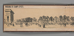 Panorama des Champs-Elysées, A. Provost (French, active 1834–55), Lithograph printed in black ink with additional tone printing in light ochre