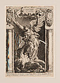 The Archangel Michael Defeating Satan, in a Niche, Lucas Kilian  German, Engraving