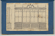 Library Bookcase, from Chippendale Drawings, Vol. II, Thomas Chippendale (British, baptised Otley, West Yorkshire 1718–1779 London), Black ink, gray wash