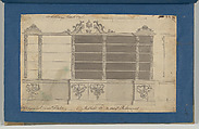 Library Bookcase, from Chippendale Drawings, Vol. II, Thomas Chippendale (British, baptised Otley, West Yorkshire 1718–1779 London), Black ink, gray wash