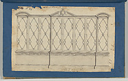 Library Bookcase, from Chippendale Drawings, Vol. II, Thomas Chippendale (British, baptised Otley, West Yorkshire 1718–1779 London), Black ink, gray wash