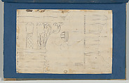 Moldings and Plan for Column on Door of Library Bookcase, from Chippendale Drawings, Vol. II, Thomas Chippendale (British, baptised Otley, West Yorkshire 1718–1779 London), Black ink