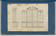 Library Bookcase, from Chippendale Drawings, Vol. II, Thomas Chippendale (British, baptised Otley, West Yorkshire 1718–1779 London), Black ink, gray wash