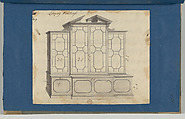Library Bookcase, from Chippendale Drawings, Vol. II, Thomas Chippendale (British, baptised Otley, West Yorkshire 1718–1779 London), Black ink, gray wash