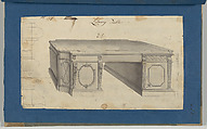 Library Table, from Chippendale Drawings, Vol. II, Thomas Chippendale (British, baptised Otley, West Yorkshire 1718–1779 London), Black ink, gray wash