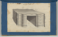 Library Table, from Chippendale Drawings, Vol. II, Thomas Chippendale (British, baptised Otley, West Yorkshire 1718–1779 London), Black ink, gray wash