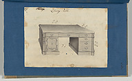 Library Table, from Chippendale Drawings, Vol. II, Thomas Chippendale (British, baptised Otley, West Yorkshire 1718–1779 London), Black ink, gray wash