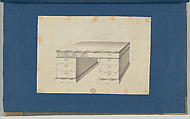 Library Table, from Chippendale Drawings, Vol. II, Thomas Chippendale (British, baptised Otley, West Yorkshire 1718–1779 London), Black ink, gray wash