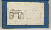 Library Table, from Chippendale Drawings, Vol. II, Thomas Chippendale (British, baptised Otley, West Yorkshire 1718–1779 London), Black ink, gray wash