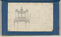 Lady's Writing Table and Bookcase, from Chippendale Drawings, Vol. II, Thomas Chippendale (British, baptised Otley, West Yorkshire 1718–1779 London), Black ink, gray wash