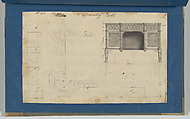 Writing Table, from Chippendale Drawings, Vol. II, Thomas Chippendale (British, baptised Otley, West Yorkshire 1718–1779 London), Black ink, gray wash