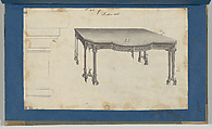 Sideboard Table, from Chippendale Drawings, Vol. II, Thomas Chippendale (British, baptised Otley, West Yorkshire 1718–1779 London), Black ink, gray wash