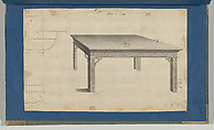 Sideboard Table, from Chippendale Drawings, Vol. II, Thomas Chippendale (British, baptised Otley, West Yorkshire 1718–1779 London), Black ink, gray wash