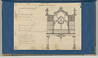 Gothick [Gothic] Cabinet, from Chippendale Drawings, Vol. II, Thomas Chippendale (British, baptised Otley, West Yorkshire 1718–1779 London), Black ink, gray wash