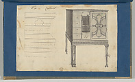 Cabinet, from Chippendale Drawings, Vol. II, Thomas Chippendale (British, baptised Otley, West Yorkshire 1718–1779 London), Black ink, gray wash