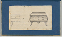 French Commode Table, from Chippendale Drawings, Vol. II, Thomas Chippendale (British, baptised Otley, West Yorkshire 1718–1779 London), Black ink, gray wash