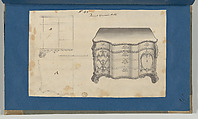 French Commode Table, from Chippendale Drawings, Vol. II, Thomas Chippendale (British, baptised Otley, West Yorkshire 1718–1779 London), Black ink, gray wash
