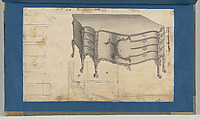 French Commode Table, from Chippendale Drawings, Vol. II, Thomas Chippendale (British, baptised Otley, West Yorkshire 1718–1779 London), Black ink, gray wash