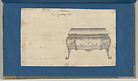 French Commode Table, from Chippendale Drawings, Vol. II, Thomas Chippendale (British, baptised Otley, West Yorkshire 1718–1779 London), Black ink, gray wash