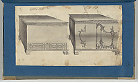 Clothes Chest and Clothes Press, from Chippendale Drawings, Vol. II, Thomas Chippendale (British, baptised Otley, West Yorkshire 1718–1779 London), Black ink, gray wash