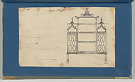 China Shelf, from Chippendale Drawings, Vol. II, Thomas Chippendale (British, baptised Otley, West Yorkshire 1718–1779 London), Pen and black ink, brush and gray wash