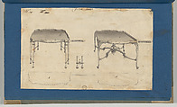China Tables, from Chippendale Drawings, Vol. II, Thomas Chippendale (British, baptised Otley, West Yorkshire 1718–1779 London), Black ink, gray wash