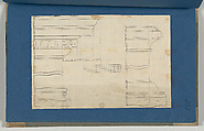 Moldings for Gothic Library Bookcase, from Chippendale Drawings, Vol. II, Thomas Chippendale (British, baptised Otley, West Yorkshire 1718–1779 London), Black ink