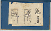 Fire Screens, in Chippendale Drawings, Vol. I, Thomas Chippendale British, Black ink, gray wash