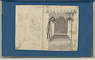 Gothick [Gothic] Bed, in Chippendale Drawings, Vol. I, Thomas Chippendale (British, baptised Otley, West Yorkshire 1718–1779 London), Black ink, gray ink and gray wash