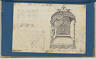 Doom [Dome] Bed, in Chippendale Drawings, Vol. I, Thomas Chippendale (British, baptised Otley, West Yorkshire 1718–1779 London), Black ink, gray wash