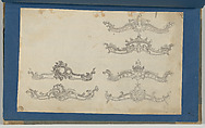 Cornices, in Chippendale Drawings, Vol. I, Thomas Chippendale (British, baptised Otley, West Yorkshire 1718–1779 London), Black ink, gray ink, gray wash