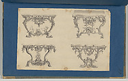 Frames for Marble Slabs, in Chippendale Drawings, Vol. I, Thomas Chippendale (British, baptised Otley, West Yorkshire 1718–1779 London), Black ink, gray ink, gray wash