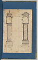 Clock Cases, in Chippendale Drawings, Vol. I, Thomas Chippendale (British, baptised Otley, West Yorkshire 1718–1779 London), Pen and black ink, brush and gray wash