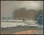 Statues, The Garden at Versailles, Henri Le Sidaner French, Pastel on prepared canvas