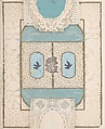 Valentine with lace paper and faux pearls, Attributed to Esther Howland (American, Worcester, Massachusetts 1828–1904 Quincy, Massachusetts), Cameo-embossed lace paper, chromolithographed die-cuts, faux pearls, blue satin, white satin ribbon, gold paper stars, graphite, ink, watercolor