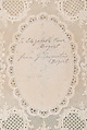 Valentine with lace paper and faux pearls, Attributed to Esther Howland (American, Worcester, Massachusetts 1828–1904 Quincy, Massachusetts), Cameo-embossed lace paper, chromolithographed die-cuts, faux pearls, blue satin, white satin ribbon, gold paper stars, graphite, ink, watercolor