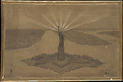 Presentation Drawing of "The Statue of Liberty Illuminating the World", Frédéric-Auguste Bartholdi (French, Colmar 1834–1904 Paris), Charcoal, heightened with white chalk