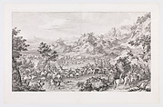Storming the Camp at Mount Gadan, Jacques Philippe Le Bas (French, Paris 1707–1783 Paris), Etching and engraving