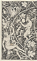 Wallpaper with Satyr Family, Sebald Beham German, Woodcut